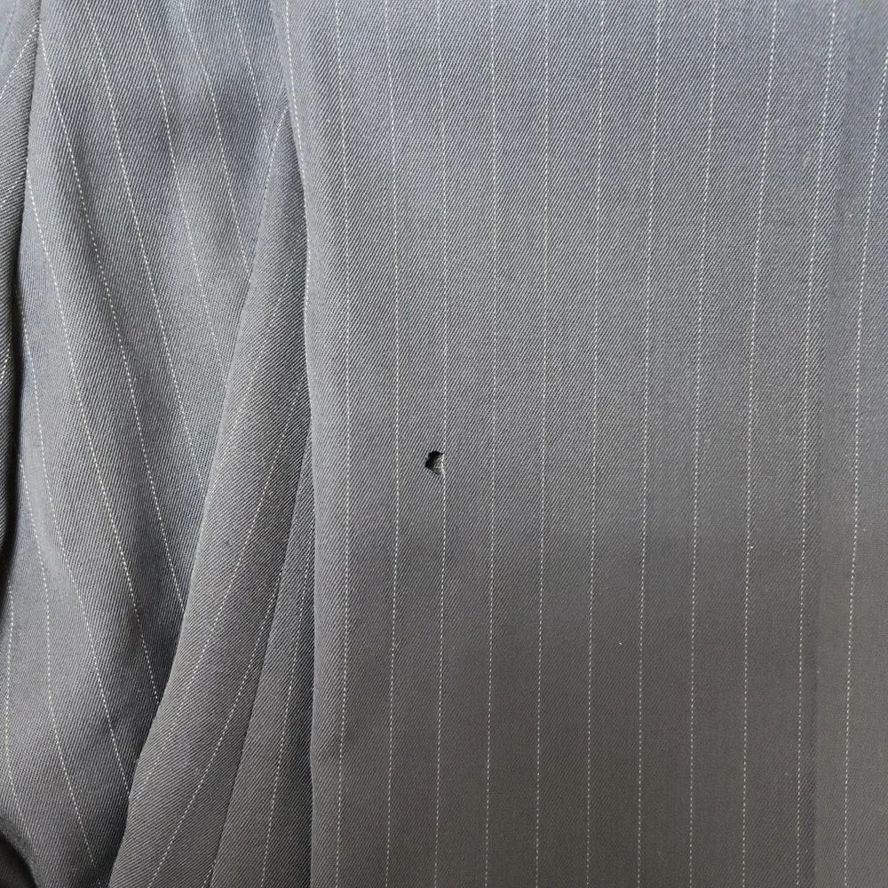 Banana Republic Pants Men 34x32 Blue Striped Marzotto 130s Wool Dress Slack HOLE